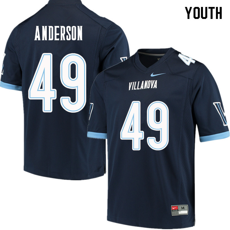 Youth #49 Trajan Anderson Villanova Wildcats College Football Jerseys Sale-Navy - Click Image to Close
